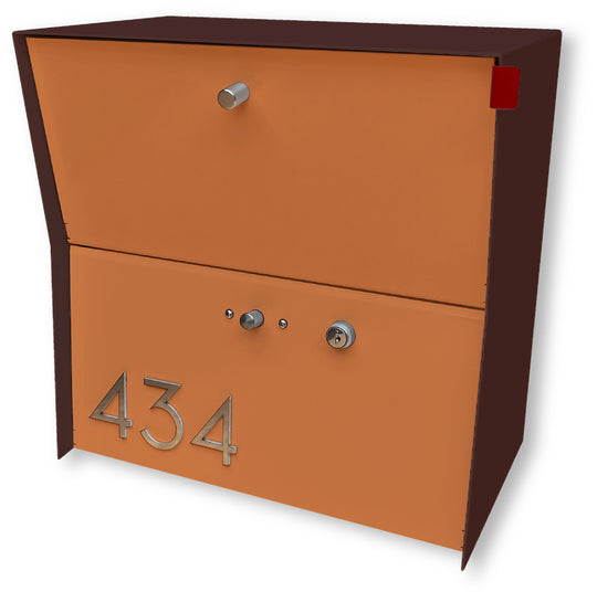 Locking Package Wall Mount Mailbox - Brown