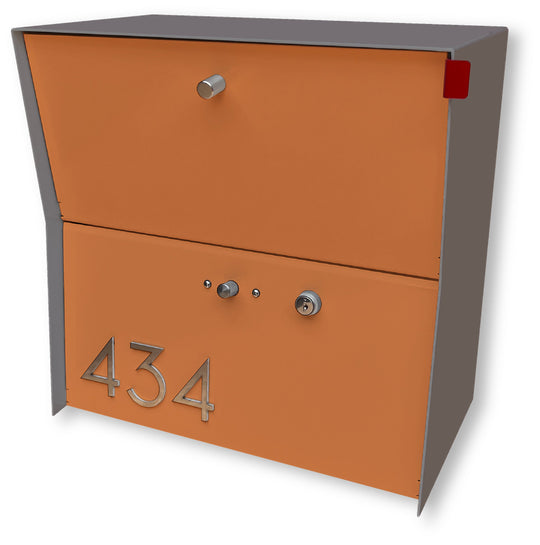 RetroBox Locking Small Package Wall Mounted Mailbox