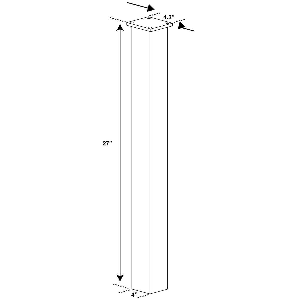Surface Mount Post 27" (For Mail Boss)