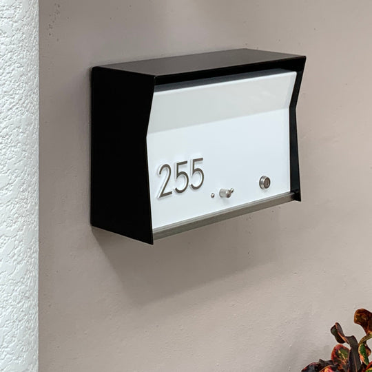 Locking Wall Mount Mailbox - Matte Black
