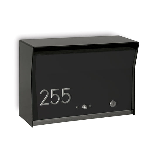 Locking Wall Mount Mailbox - Matte Black