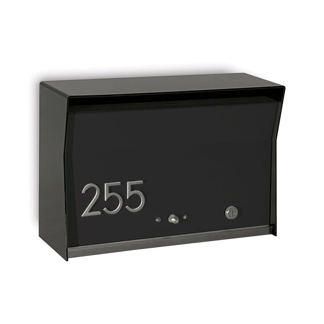 Locking Wall Mount Mailbox - Matte Black