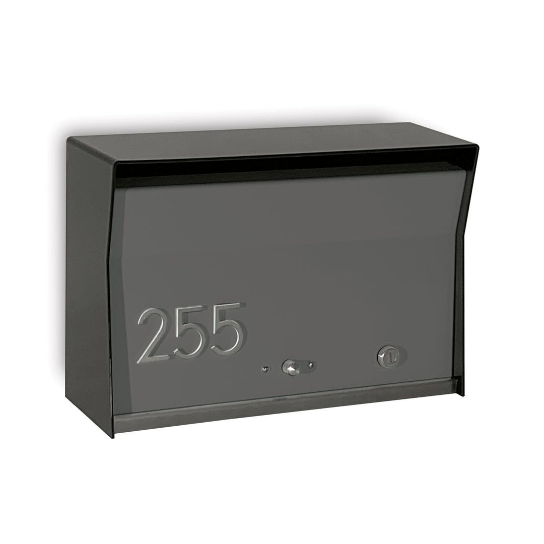 Locking Wall Mount Mailbox - Matte Black