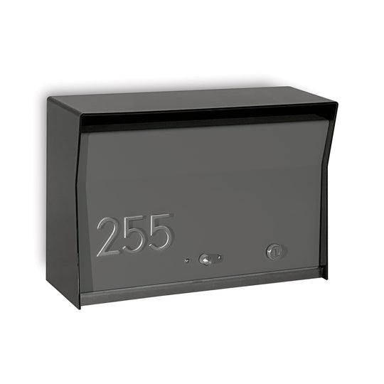 Locking Wall Mount Mailbox - Matte Black