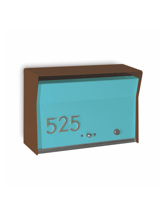 Locking Wall Mounted Mailbox - Brown