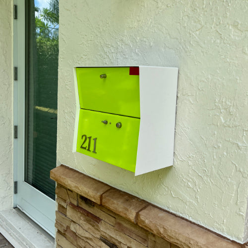 Locking Package Wall Mount Mailbox - White