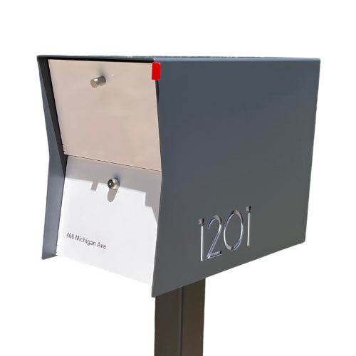 The Retrobox Locking Package Dropbox in - Gray Exterior Color