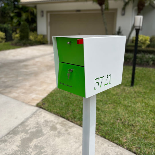 The UpTown Box Locking Package Dropbox in - White Exterior Color